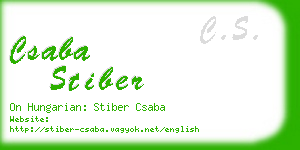 csaba stiber business card